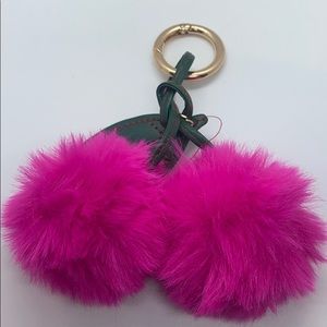 Trendy Furry Cherry Key Chains w/Large Loops